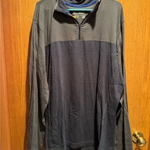 Eddie Bauer Gray and Blue Quarter-Zip Pullover